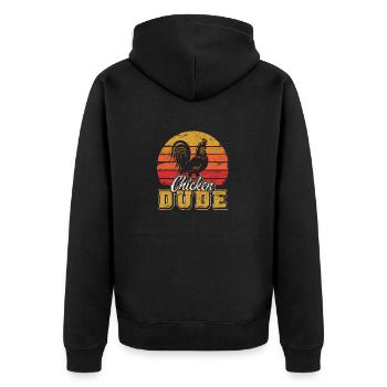 Poulet Mec Drôle Poulet Papa Amateur de Poulet Fermes - Veste à capuche bio Premium Unisexe - noir - Dos - Nico (187cm)