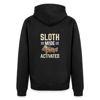 Sloth Mode Activated Funny Sloth Lovers Sleeping L - Unisex Premium Organic Zip Hoodie - black - Back - Nico (187cm)
