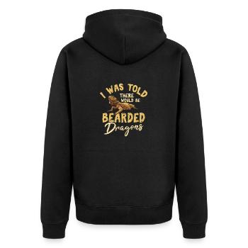 I Was Told There Would Be Bearded Dragons Beardie - Unisex Premium Organic Zip Hoodie - black - Back - Nico (187cm)