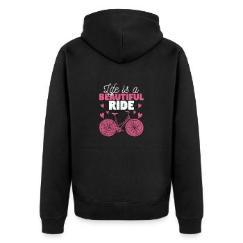 Fun Cycling Cycling Biker Life is a - Unisex Premium Organic Zip Hoodie - black - Back - Nico (187cm)