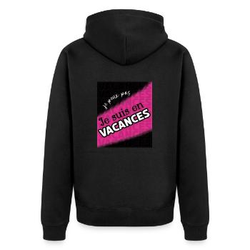 je peux pas je suis en vacances - Veste à capuche bio Premium Unisexe - noir - Dos - Nico (187cm)
