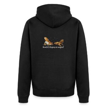 Bearded Dragons Are Magical Funny Bearded Dragon P - Unisex Premium Organic Zip Hoodie - black - Back - Nico (187cm)