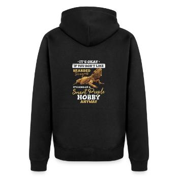 Funny Bearded Dragon Its Kind Of A Smart People Ho - Unisex Premium Bio Zip Hoodie - Schwarz - Hinten - Nico (187cm)