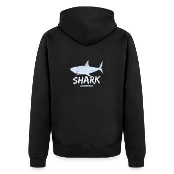 Shark Whisperer Funny Shark Lover Ocean Sea Funny - Unisex Premium Organic Zip Hoodie - black - Back - Nico (187cm)