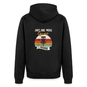 Just One More Game Funny Frisbee Golf Disc Golf Pl - Unisex Premium Bio Zip Hoodie - Schwarz - Hinten - Nico (187cm)