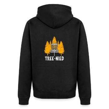 Tree-Nied Disc Golf Players Funny Frisbee Golf Dis - Unisex Premium Bio Zip Hoodie - Schwarz - Hinten - Nico (187cm)