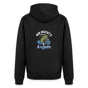It's enough for me I go fishing fisherman angler - Unisex Premium Organic Zip Hoodie - black - Back - Nico (187cm)