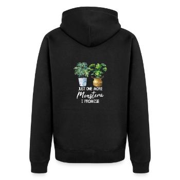 Just One More Monstera I Promise Monstera Mom Plan - Unisex Premium Bio Zip Hoodie - Schwarz - Hinten - Nico (187cm)