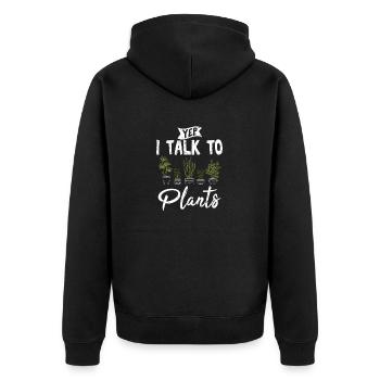 Oui, je parle à des plantes Propriétaire de plantes succulentes Drôle P - Veste à capuche bio Premium Unisexe - noir - Dos - Nico (187cm)