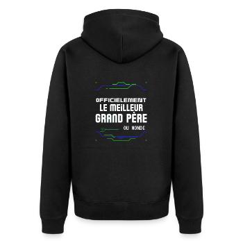 Le Meilleure Grand Père Cadeau de Noël pour Papy - Unisex Premium Organic Zip Hoodie - black - Back - Nico (187cm)
