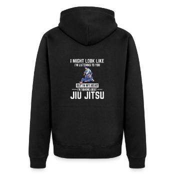 Dans ma tête, je pense au Jiu Jitsu BJJ JiuJit - Veste à capuche bio Premium Unisexe - noir - Dos - Nico (187cm)