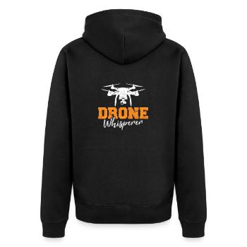 Drone Whisperer Funny Drone Pilot Flying Funny RC - Unisex Premium Organic Zip Hoodie - black - Back - Nico (187cm)