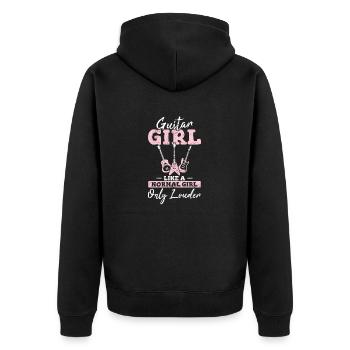 Guitar Girl comme une fille normale seulement plus fort drôle G - Veste à capuche bio Premium Unisexe - noir - Dos - Nico (187cm)