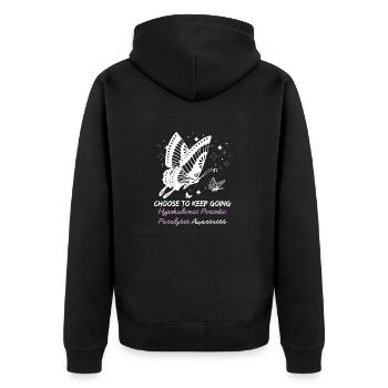 Schmetterling Hypokaliämische periodische Lähmung Bewusstsein - Unisex Premium Bio Zip Hoodie - Schwarz - Hinten - Nico (187cm)