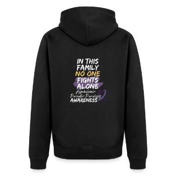 Krieger Hypokaliämische periodische Lähmung Bewusstsein - Unisex Premium Bio Zip Hoodie - Schwarz - Hinten - Nico (187cm)
