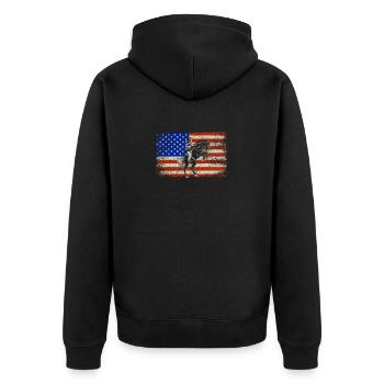 USA Flag Cowboy Roping Équitation américaine - Veste à capuche bio Premium Unisexe - noir - Dos - Nico (187cm)