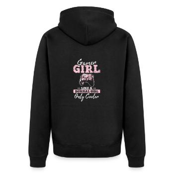 Cute Gamer Girl Like A Normal Girl Only Cooler Gam - Unisex Premium Organic Zip Hoodie - black - Back - Nico (187cm)