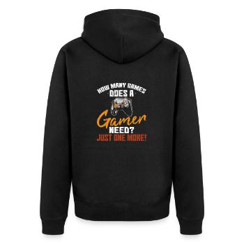 Combien de jeux un joueur a-t-il besoin d’une vidéo de joueur drôle - Veste à capuche bio Premium Unisexe - noir - Dos - Nico (187cm)