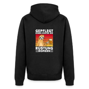 Biertrinker - Unisex Premium Bio Zip Hoodie - Schwarz - Hinten - Nico (187cm)