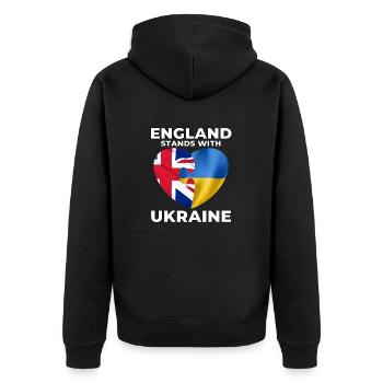 England supports Ukraine - Unisex Premium Organic Zip Hoodie - black - Back - Nico (187cm)