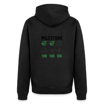 Gym Deadlifts Workout love - my hobby fitness rout - Unisex Premium Organic Zip Hoodie - black - Back - Nico (187cm)