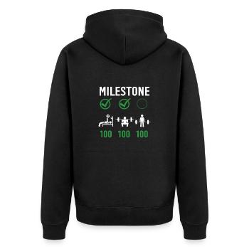 Gym Deadlifts Workout love - my hobby fitness rout - Unisex Premium Organic Zip Hoodie - black - Back - Nico (187cm)