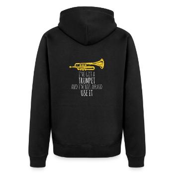 I've Got A Trumpet Funny Trumpet Player Jazz March - Unisex Premium Organic Zip Hoodie - black - Back - Nico (187cm)