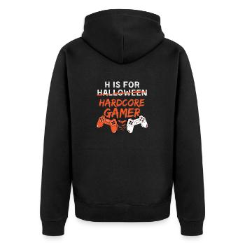 H Is For Hardcore Gamer Halloween Video Games - Unisex Premium Bio Zip Hoodie - Schwarz - Hinten - Nico (187cm)