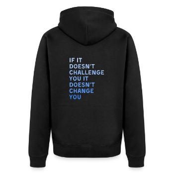 Fitness Motivation Inspirational Quote Fitness - Unisex Premium Bio Zip Hoodie - Schwarz - Hinten - Nico (187cm)
