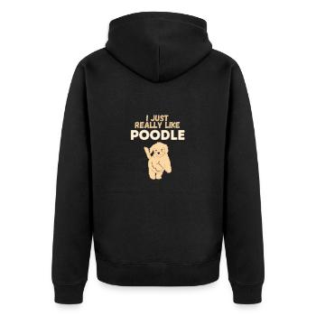 J’aime vraiment Poodles Dog Gift - Veste à capuche bio Premium Unisexe - noir - Dos - Nico (187cm)