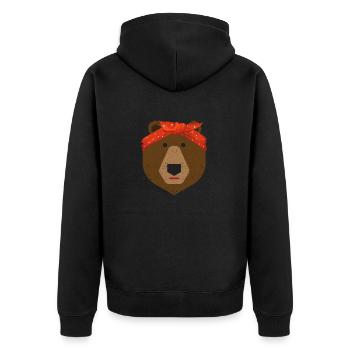 Halloween Bear Face Costume Animals Cute - Unisex Premium Organic Zip Hoodie - black - Back - Nico (187cm)