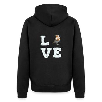 Love Birds Cute Bird Lover Funny Bird Watching Bir - Unisex Premium Organic Zip Hoodie - black - Back - Nico (187cm)