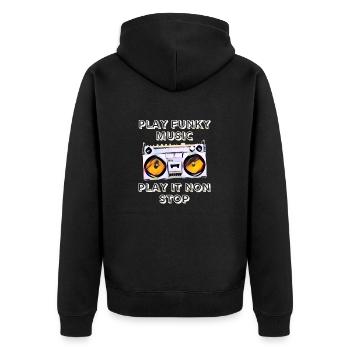 Jouez de la musique funky Jouez non-stop - Veste à capuche bio Premium Unisexe - noir - Dos - Nico (187cm)