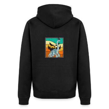 Brachiosaurus Sorcière Citrouille Halloween Dinosaure - Veste à capuche bio Premium Unisexe - noir - Dos - Nico (187cm)