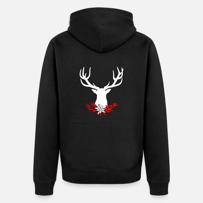 Cerf - Veste à capuche bio Premium Unisexe - noir