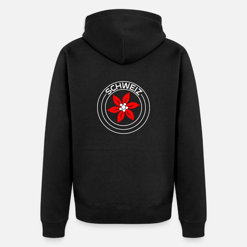 Schweizer Enzian - Unisex Premium Bio Zip Hoodie - Schwarz