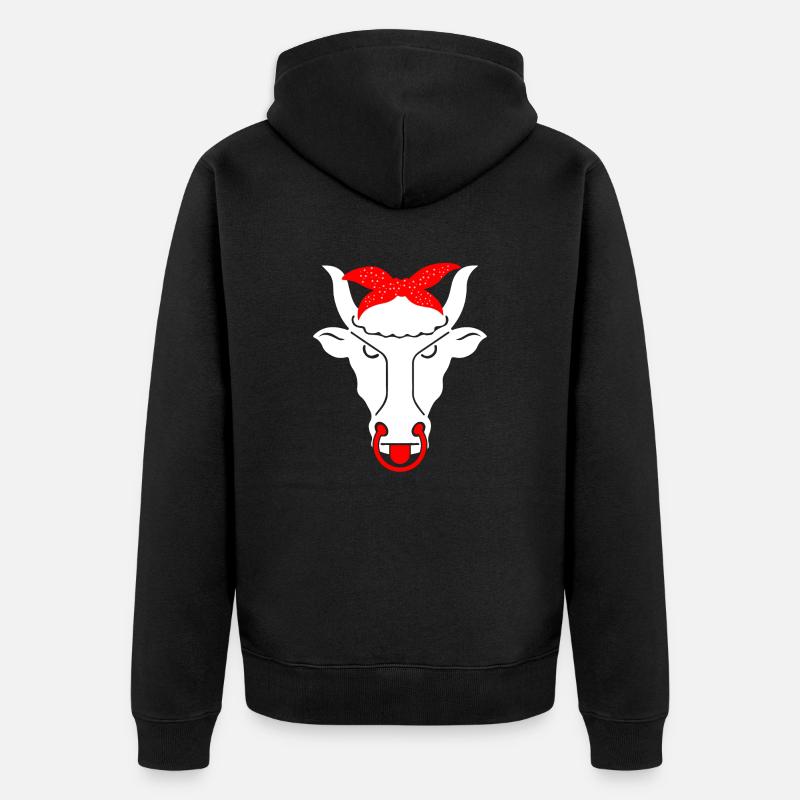 Schweizer Kuh - Unisex Premium Bio Zip Hoodie - Schwarz