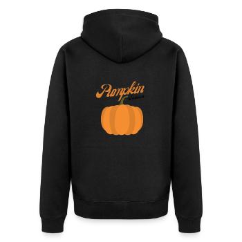 Die Jahreszeit Kürbis Herbstbaum Orange Herbstblätter - Unisex Premium Bio Zip Hoodie - Schwarz - Hinten - Nico (187cm)