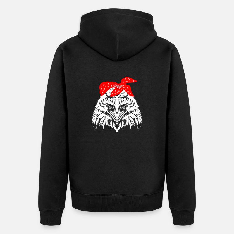 Adler - Unisex Premium Bio Zip Hoodie - Schwarz