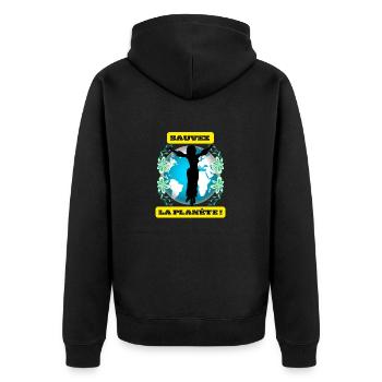 sauvez la planète - Veste à capuche bio Premium Unisexe - noir - Dos - Nico (187cm)