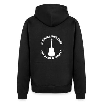 Gitarrist Musik Band Gitarre Musiker Gitarristin - Unisex Premium Bio Zip Hoodie - Schwarz - Hinten - Nico (187cm)