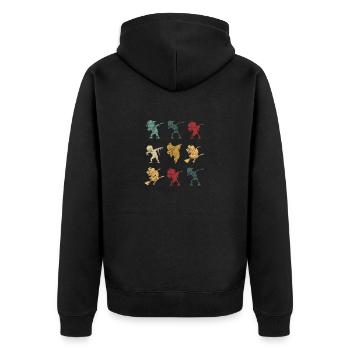 Dabbing Halloween Skelett Zombie Geist Hexe Scary - Unisex Premium Bio Zip Hoodie - Schwarz - Hinten - Nico (187cm)