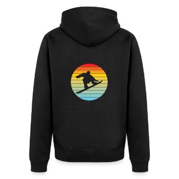 Snowboard Wintersport Spruch Snowboardfahrer - Unisex Premium Bio Zip Hoodie - Schwarz - Hinten - Nico (187cm)