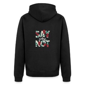 Say Why Not - Unisex Premium Bio Zip Hoodie - Schwarz - Hinten - Nico (187cm)