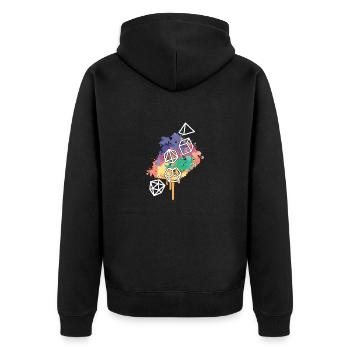 Different Shapes - Unisex Premium Bio Zip Hoodie - Schwarz - Hinten - Nico (187cm)