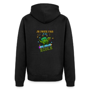 je peux pas j'ai école rentrée scolaire - Veste à capuche bio Premium Unisexe - noir - Dos - Nico (187cm)