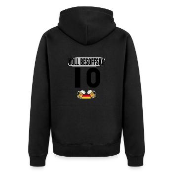 Fußball Trikot Lustig Nummer 10 - Unisex Premium Bio Zip Hoodie - Schwarz - Hinten - Nico (187cm)
