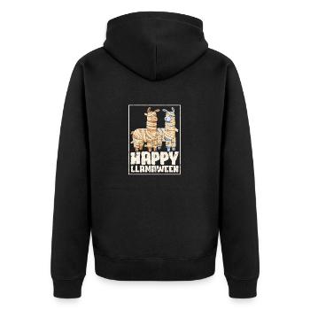 Eerily creepy spooky funny Halloween - Unisex Premium Organic Zip Hoodie - black - Back - Nico (187cm)