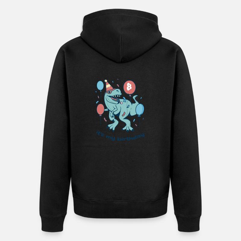C’est mon anniversaire Dino - Veste à capuche bio Premium Unisexe - noir