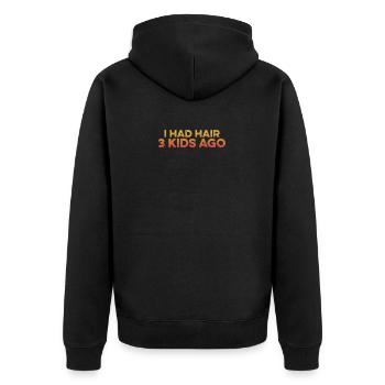 I Had Hair 3 Kids Ago Humor Bald Guy Bald Head Fun - Unisex Premium Organic Zip Hoodie - black - Back - Nico (187cm)